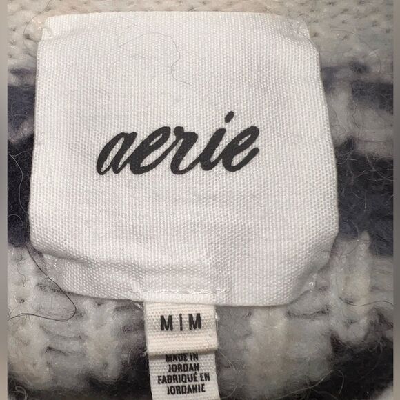 Aerie Fair Isle Half Zip Sweater Wool Blend Cozy Soft Nordic Pattern M Winter - Picture 6 of 8